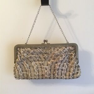 Elegant Walbaeg Vintage Beaded Clutch with Chain Strap